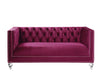 ACME Heibero Burgundy Velvet Loveseat with 2 Pillows Model LV01401