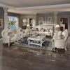 ACME Vendome Champagne Synthetic Leather & Antique Pearl Finsih Oversized Sofa with 6 Pillows Model LV01525