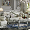 ACME Dresden Synthetic Leather & Bone White Sofa with 4 Pillows Model LV01688