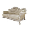 ACME Dresden Synthetic Leather & Bone White Sofa with 4 Pillows Model LV01688