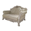 ACME Dresden Synthetic Leather & Bone White Loveseat with 3 Pillows Model LV01689
