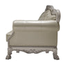 ACME Dresden Synthetic Leather & Bone White Loveseat with 3 Pillows Model LV01689