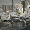 ACME Dresden Synthetic Leather & Bone White Loveseat with 3 Pillows Model LV01689