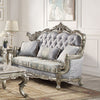 ACME Miliani Fabric & Antique Bronze Loveseat with 3 Pillows Model LV01781