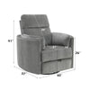 ACME Sagen Charcoal Chenille Glider Recliner with Swivel Model LV01879