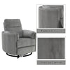 ACME Sagen Charcoal Chenille Glider Recliner with Swivel Model LV01879