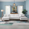 ACME Valiant Ivory Chenille Sectional Sofa with 4 Pillows Model LV01881