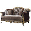 ACME Betria Light Green Velvet Gold & Black High Gloss Loveseat with 4 Pillows Model LV01888