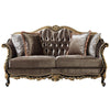 ACME Betria Light Green Velvet Gold & Black High Gloss Loveseat with 4 Pillows Model LV01888