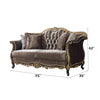 ACME Betria Light Green Velvet Gold & Black High Gloss Loveseat with 4 Pillows Model LV01888