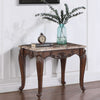 ACME Nayla Natural Marble & Cherry End Table Model LV02005