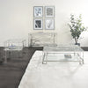 ACME Kalan Glass & Silver End Table Model LV02080