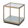 ACME Kaia Glass & Gold End Table Model LV02086