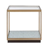 ACME Kaia Glass & Gold End Table Model LV02086