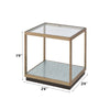 ACME Kaia Glass & Gold End Table Model LV02086