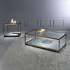 ACME Kaia Glass & Gold End Table Model LV02086
