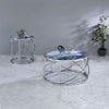 ACME Lyda Blue Marble Print & Chrome End Table Model LV02096