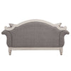 ACME Florian Gray Fabric & Antique White Loveseat with 3 Pillows Model LV02120
