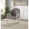 ACME Florian Gray Fabric & Antique White Chair Model LV02121