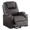 ACME Evander Brown Leather Aire Recliner with Power Lift & Massage Model LV02181
