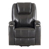 ACME Evander Gunmetal Leather Aire Recliner with Power Lift & Massage Model LV02182