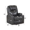 ACME Evander Gunmetal Leather Aire Recliner with Power Lift & Massage Model LV02182