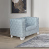 ACME Saree Light Teal Chenille & White Chair Model LV02348