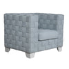 ACME Saree Light Teal Chenille & White Chair Model LV02348