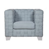 ACME Saree Light Teal Chenille & White Chair Model LV02348