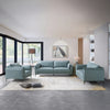 ACME Mesut Sage Green Top Grain Leather & Black Loveseat Model LV02388