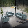 ACME Mesut Sage Green Top Grain Leather & Black Loveseat Model LV02388