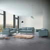 ACME Mesut Sage Green Top Grain Leather & Black Loveseat Model LV02388