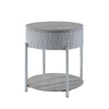 ACME Yukino Gray High Gloss & Chrome End Table Model LV02412