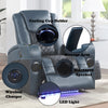 ACME Alair Blue & Black Leather Aire Power Motion Recliner with Bluetooth Speaker & Cooling Cup Holder Model LV02459