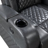 ACME Alair Dark Gray Leather Aire Power Motion Recliner with Bluetooth Speaker & Cooling Cup Holder Model LV02460
