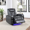 ACME Alair Dark Gray Leather Aire Power Motion Recliner with Bluetooth Speaker & Cooling Cup Holder Model LV02460