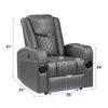 ACME Alair Dark Gray Leather Aire Power Motion Recliner with Bluetooth Speaker & Cooling Cup Holder Model LV02460