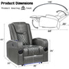 ACME Alair Dark Gray Leather Aire Power Motion Recliner with Bluetooth Speaker & Cooling Cup Holder Model LV02460