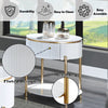 ACME Daveigh White High Gloss & Gold End Table Model LV02465