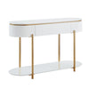 ACME Daveigh White High Gloss & Gold Sofa Table Model LV02466
