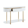 ACME Daveigh White High Gloss & Gold Sofa Table Model LV02466