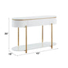 ACME Daveigh White High Gloss & Gold Sofa Table Model LV02466