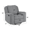 ACME Destiny Gray Linen Glider Recliner with Swivel Model LV02535