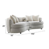 ACME Iniko Beige Boucle Sofa with 6 Pillows Model LV02542