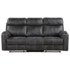 ACME Hirah Dark Gray Polish Microfiber Motion Sofa Model LV02570