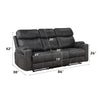 ACME Hirah Dark Gray Polish Microfiber Motion Sofa Model LV02570