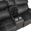 ACME Hirah Dark Gray Polish Microfiber Motion Loveseat with Console & USB Port Model LV02571