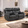 ACME Hirah Dark Gray Polish Microfiber Motion Loveseat with Console & USB Port Model LV02571