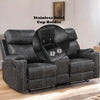 ACME Hirah Dark Gray Polish Microfiber Motion Loveseat with Console & USB Port Model LV02571