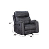 ACME Hirah Dark Gray Polish Microfiber Motion Glider Recliner Model LV02572